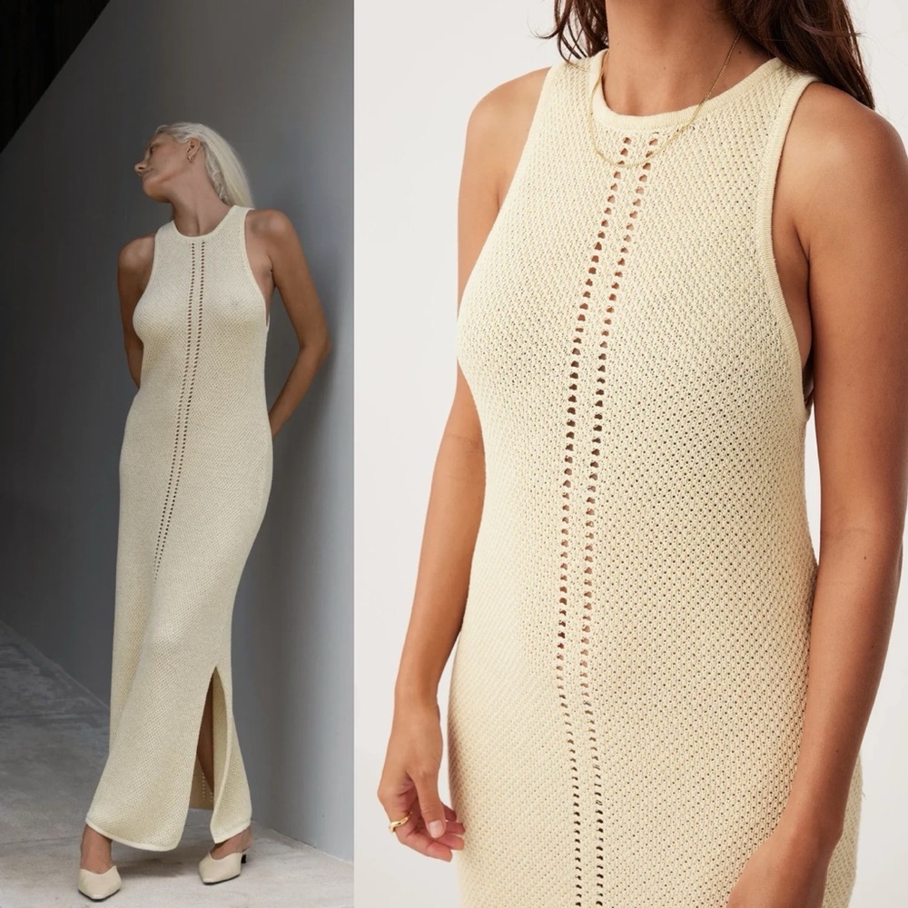 ARCAA Sloane Knit Cotton Dress in Butter Yellow